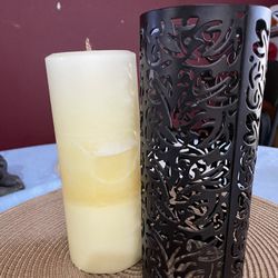 PartyLite Pillar Candle Holder & Candle