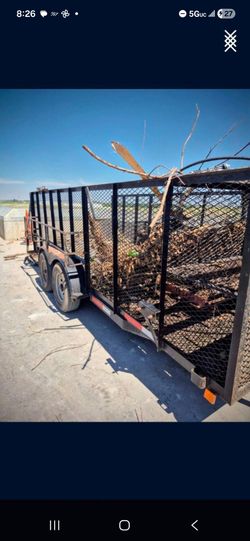 double axle landscape trailer with blower boxes