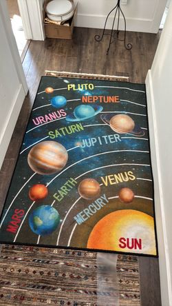 Solar System Kids Educational Area Rug