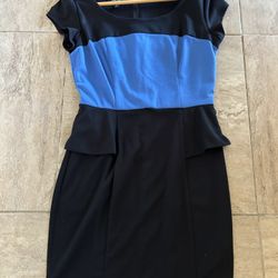 iZBYER Size 11 Women’s Blue/Black Zip Up Dress 