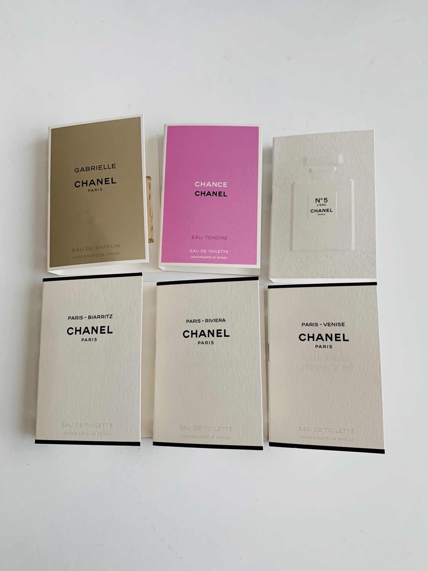 Chanel Perfume Collection Samples 6pc Set