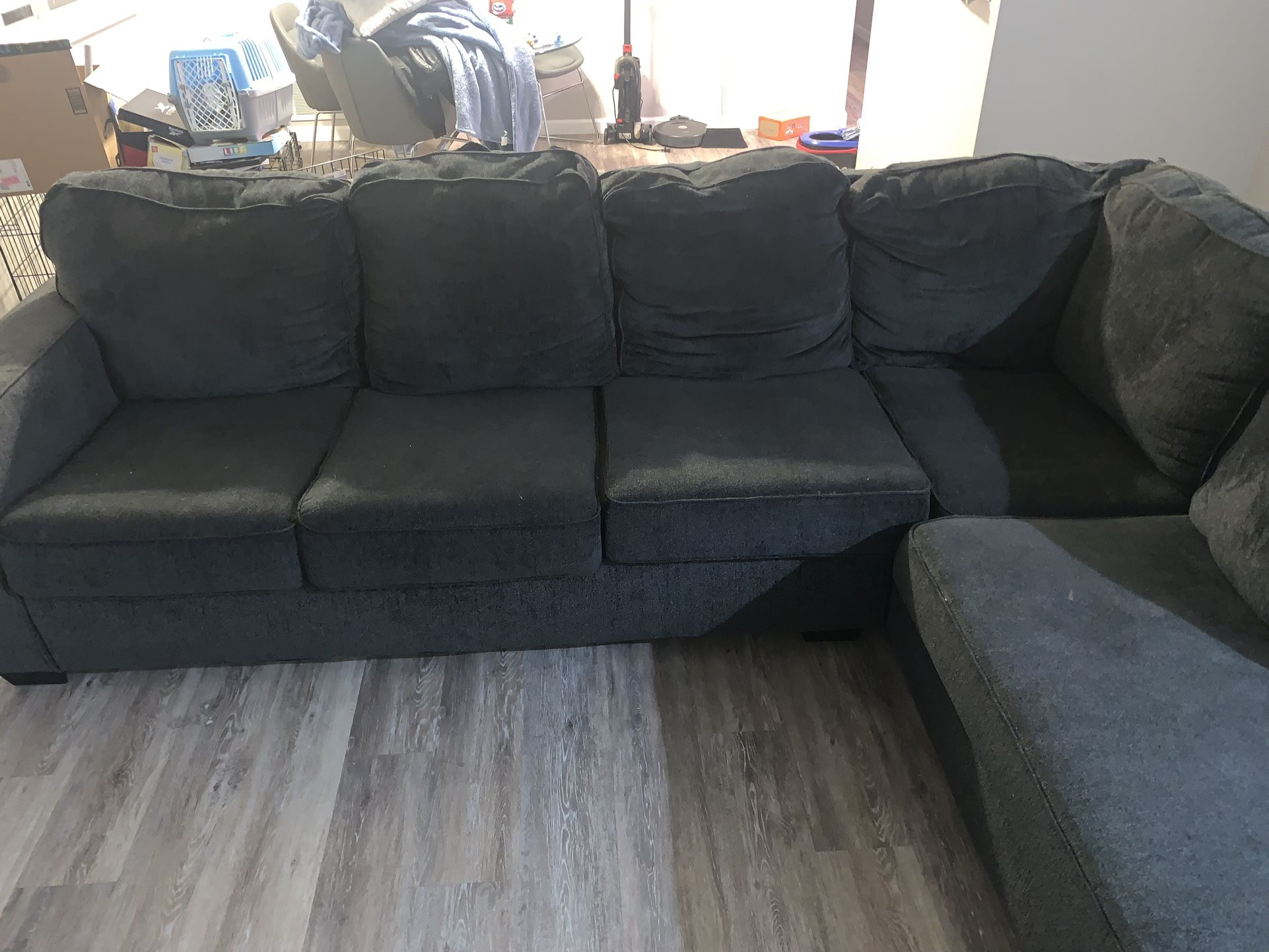 2PC Grey Sectional Couch