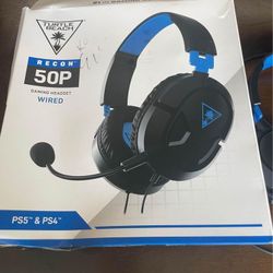 TURTLE BEACH RECON 50P GAMING HEADSET FOR PS5 & PS4. WIRED