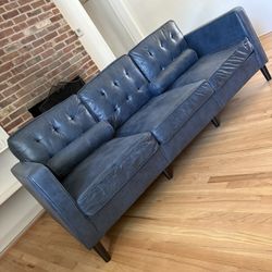 Blue Mid Century Modern Style Couch Sofa