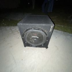 For Sale: Poldx X 10” Subwoofer Box Heavy-duty carpeted enclosure, single 10-inch sub with ribbed surround—sounds punchy, built tough. Minor dust and 