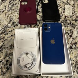 iPhone 12 64GB - Blue - Like New - MetroPCS - Box and 2 Cases Included