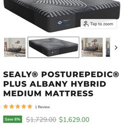 OBO Sealy Posturepedic Plus Hybrid Queen Mattress & Bed frame 