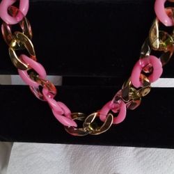 Pink Gold Chain Necklace New
