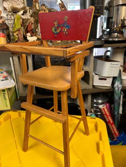 Vintage wood doll high chair