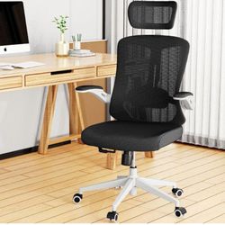 Ergonomic Office Chair, Home Office Desk Chair with Adjustable Headrest & Lumbar Support, Swivel High Back Computer Chair, Breathable Mesh Desk Chair,