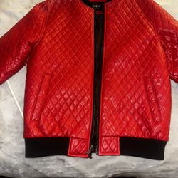 Red Leather Men Jacket (SHEIN)