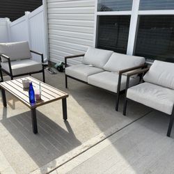 Outdoor Comfy Patio Set With Table 