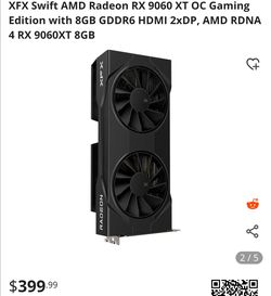 AMD RADEON XFX 9060XT 8GB (GPU ONLY)