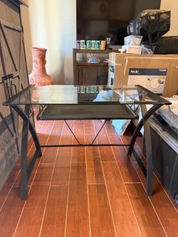 Black Glass Desk
