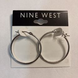 Nine West Silver Hoop Earrings 
