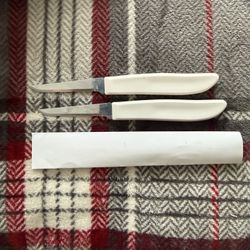 Pampered Chef Quikut Paring Knife White Handle 2.5"- 2 count 
