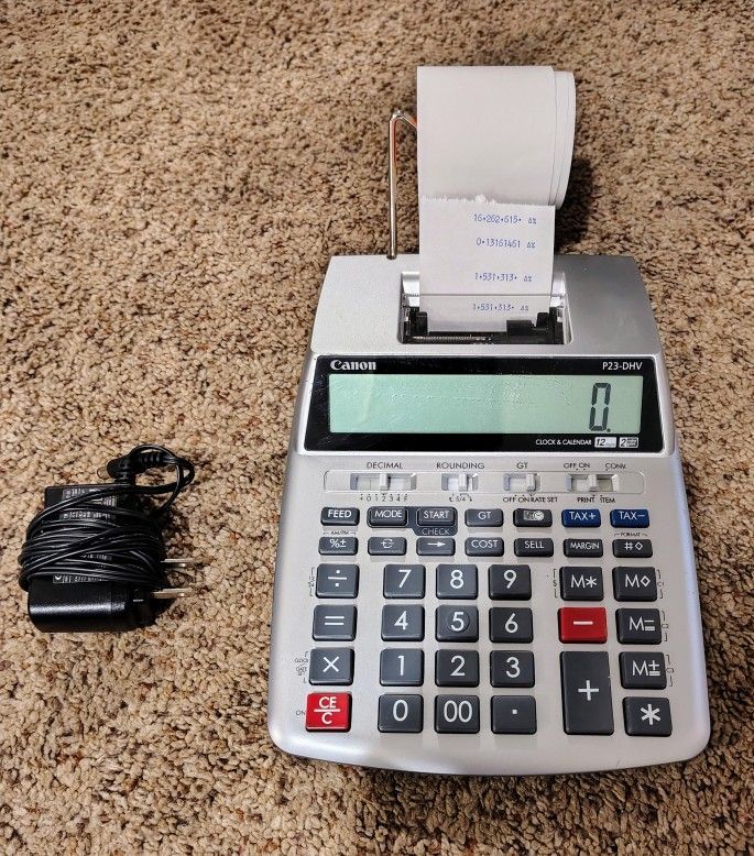Canon P23-DHV-3 12-Digit Printing Calculator
