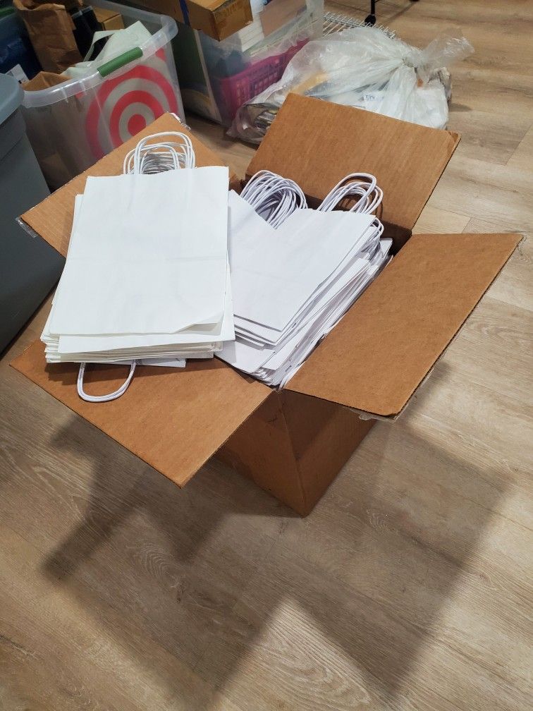 White Paper Gift Bags (Approximately 200)