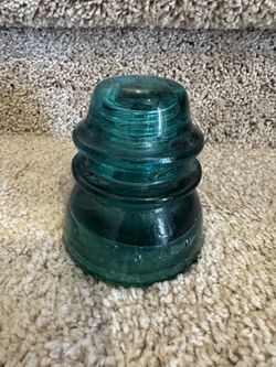 Antique Glass Telephone Wire Insulator Blue 