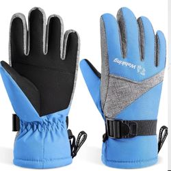 WALSKING Kids Winter Gloves, Snow Waterproof Ski Cold Weather Insulated Outdoor