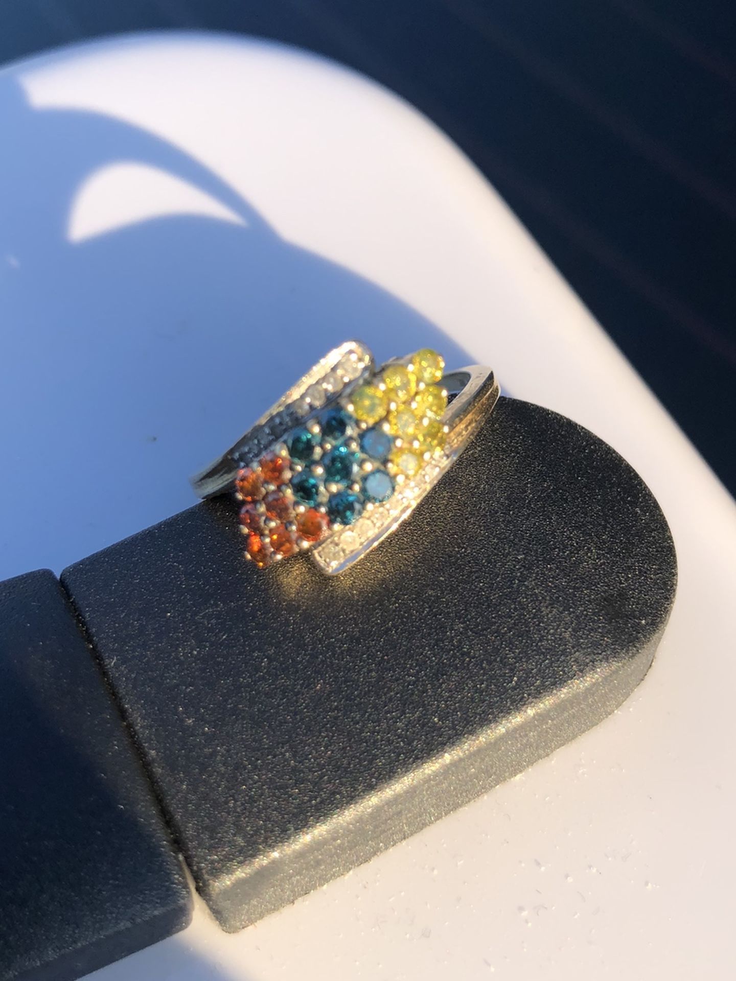 Colored Diamond Yellow Gold Ring