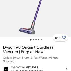 Vaccum Dyson V8 Origin Plus Purple New