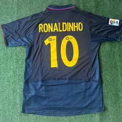 Vintage Retro Nike FC Barcelona 2003-04 Ronaldinho Rare Away Soccer Jersey