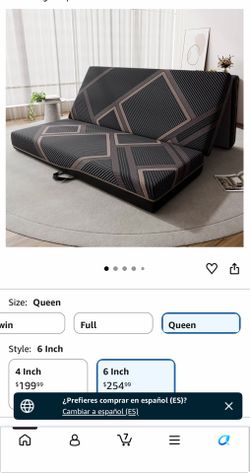 Trifold Mattress Queen Size - 6 Inch Foldable Memory Foam Mattress, Washable Cover and Non-Slip Design, Portable Folding Floor Guest Bed Camping RV Tr