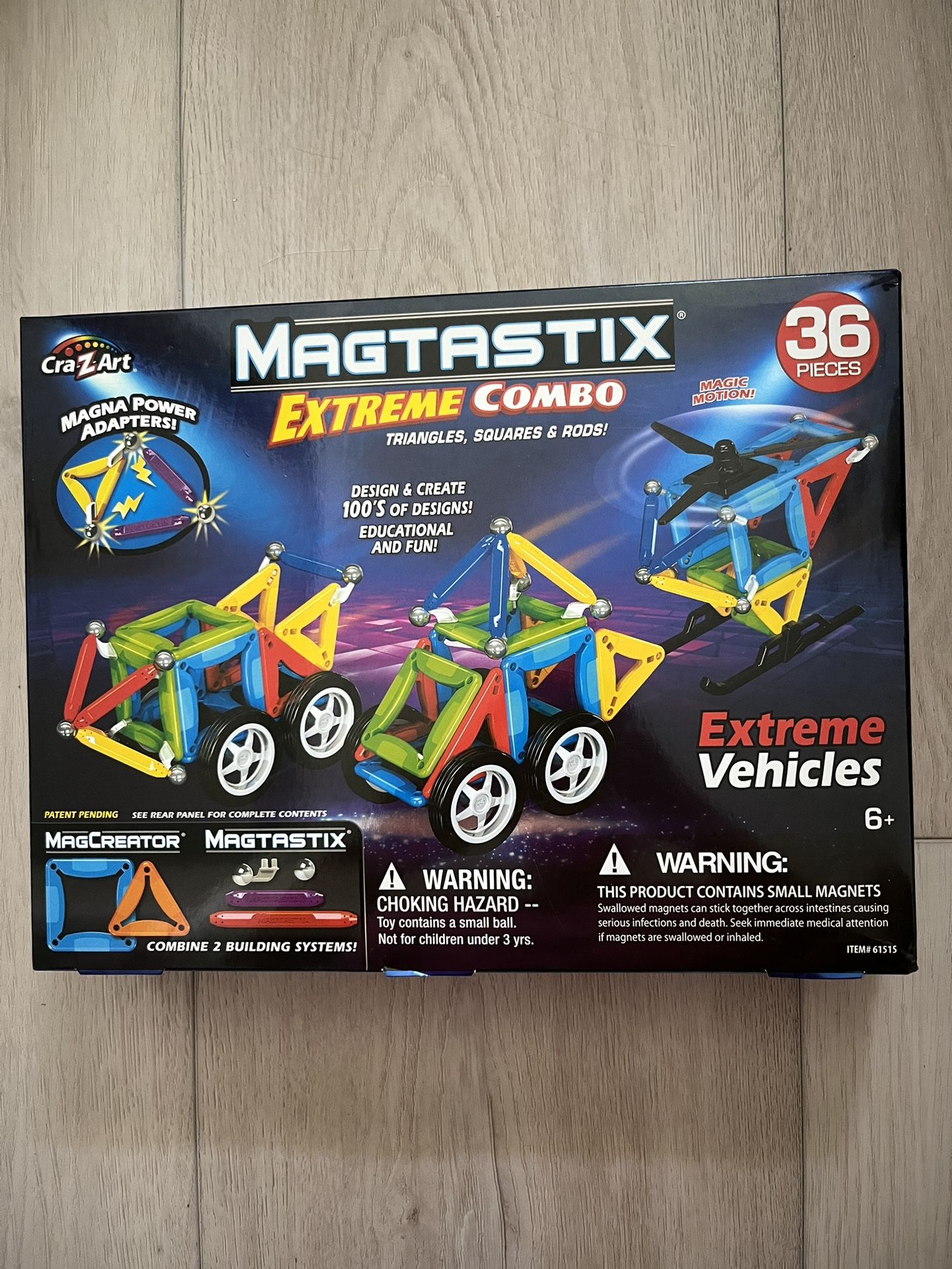 Cra-Z-Art Magtastix 36 Piece Extreme Vehicles Magnetic Building Set
