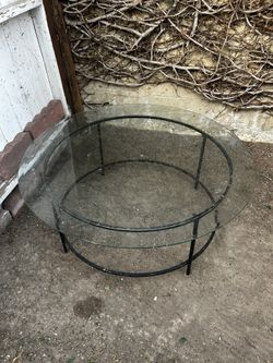 small glass table