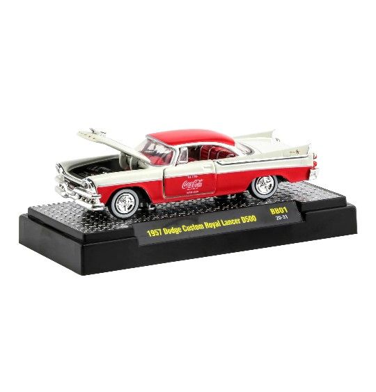 M2 Machines / Coca-Cola '1957 Dodge Custom Royal Lancer' w/Acrylic Display Case - 1:64 Scale *NEW*