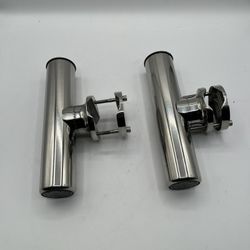 2x Rail Mount Clamp-on Fishing Rod Holder, Stainless Steel, 1" To 1.75"( AFR)