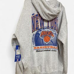 NWT New York Knicks Gray Pullover Fleece Hoodie Oversize Unisex Shot Clock Size: XL 
