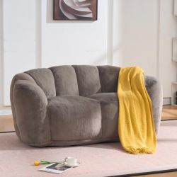 Oversized Floor Sofa for Living Room Bedroom, Bean Bag Chair for Adults, Ultra Soft Fluffy Loveseat Bean Bag Sofa, Cozy Reading Chair with Filler, Bro