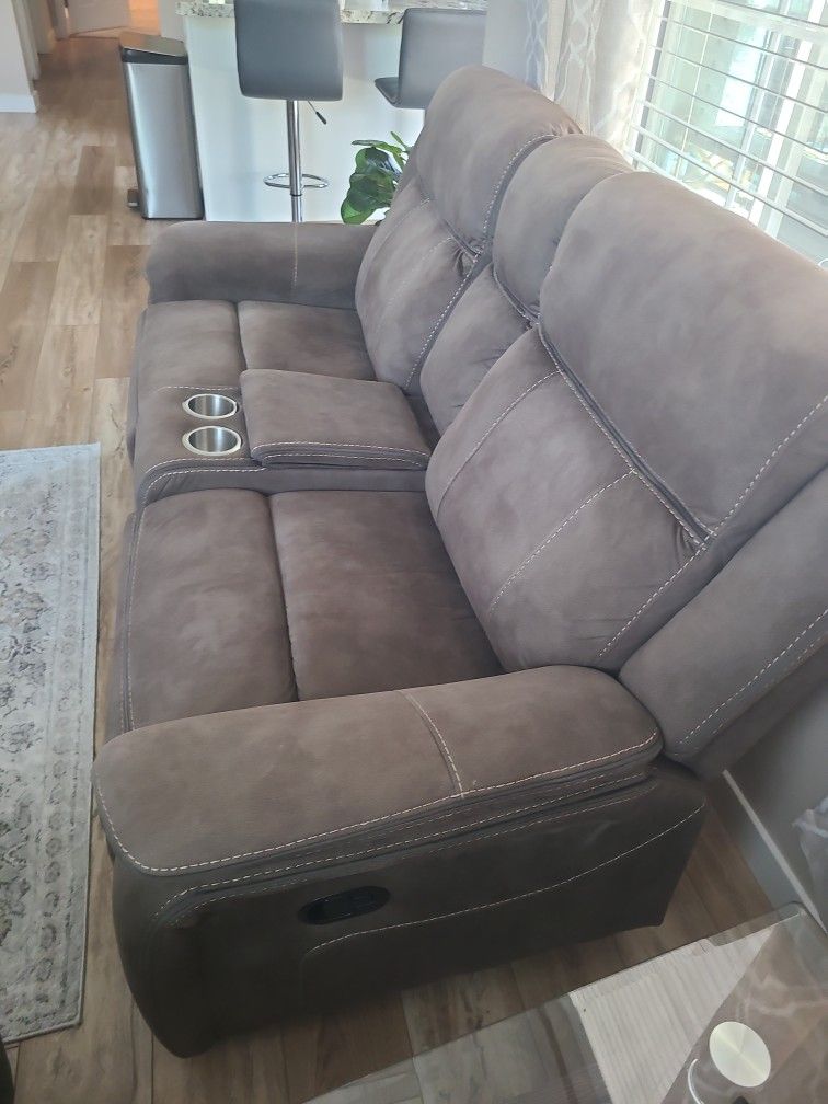 Couch and Loveseat and end table. 