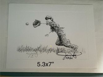 2001 Jim Daly Signed Baseball portrait