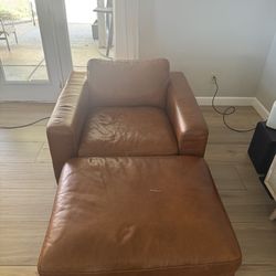 Leather Sofa and Chair
