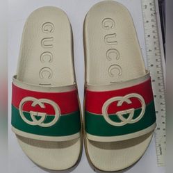 Gucci Agrado  Slides Sandals Monogram Cream