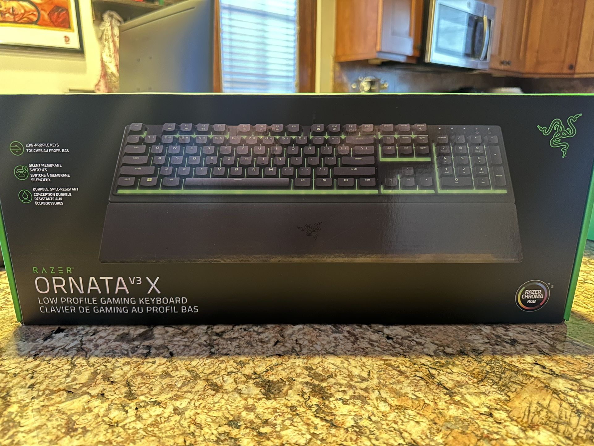 Razer Ornata V3 X Gaming Keyboard w/ Chroma RGB + Additonal Wrist Rest