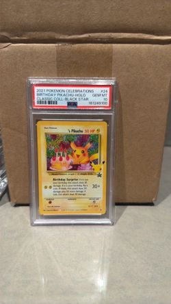 2021 Pokemon Celebrations Birthday Pikachu HOLO CELEBRATIONS (PSA 10 GEM MINT)