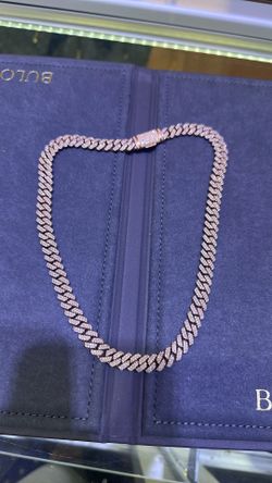 10 carat rose gold old diamond necklace