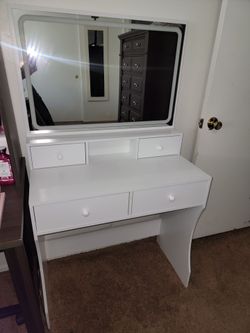 White vanity Desk