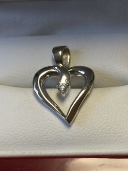 Heart Shape Pendant with Crystal