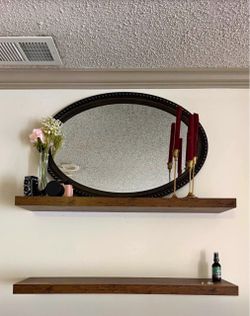 Rustic Brown Floating Shelves / Estantes flotantes rústicos - 35 “ L x 8 3/4” W