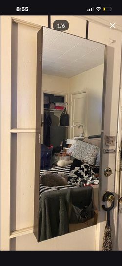 Tall Door/Wall Mounted Mirror with Jewelry Storage