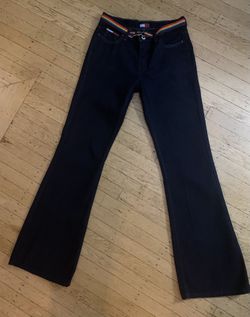 Y2K Dark Wash Jeans with Rainbow Belt