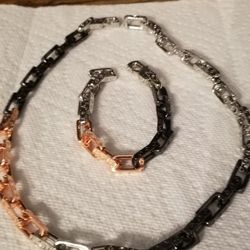 Unisex Multicolored Necklace/Bracelet  Set