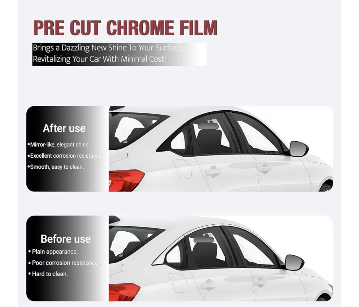 Side Window Trim Chrome Delete Vinyl Wrap Overlay fit for 2018 2019 2020 2021 2022 Honda Accord Accessories with Blackout Film Gloss Black Kits AFTER