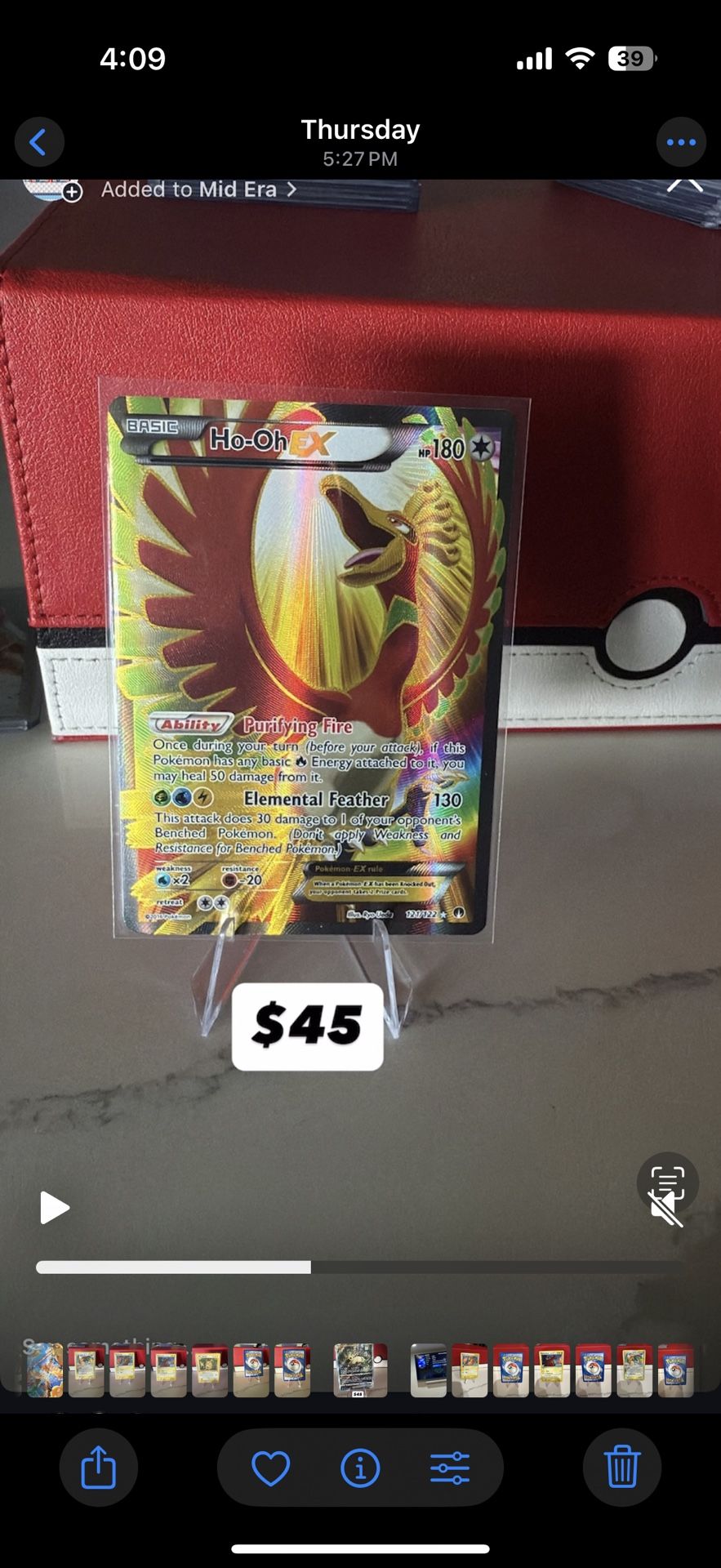 Pokémon TCG XY Breakpoint Ho-Oh Ex Full Art