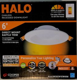 Halo RL 6 in. Canless Recessed LED Downlight rl6ls9fsd2w1ewhdm New $15